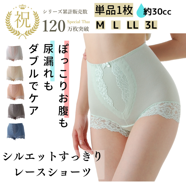 【30cc】シルエットすっきりレースショーツ(WK05)【お試し単品】